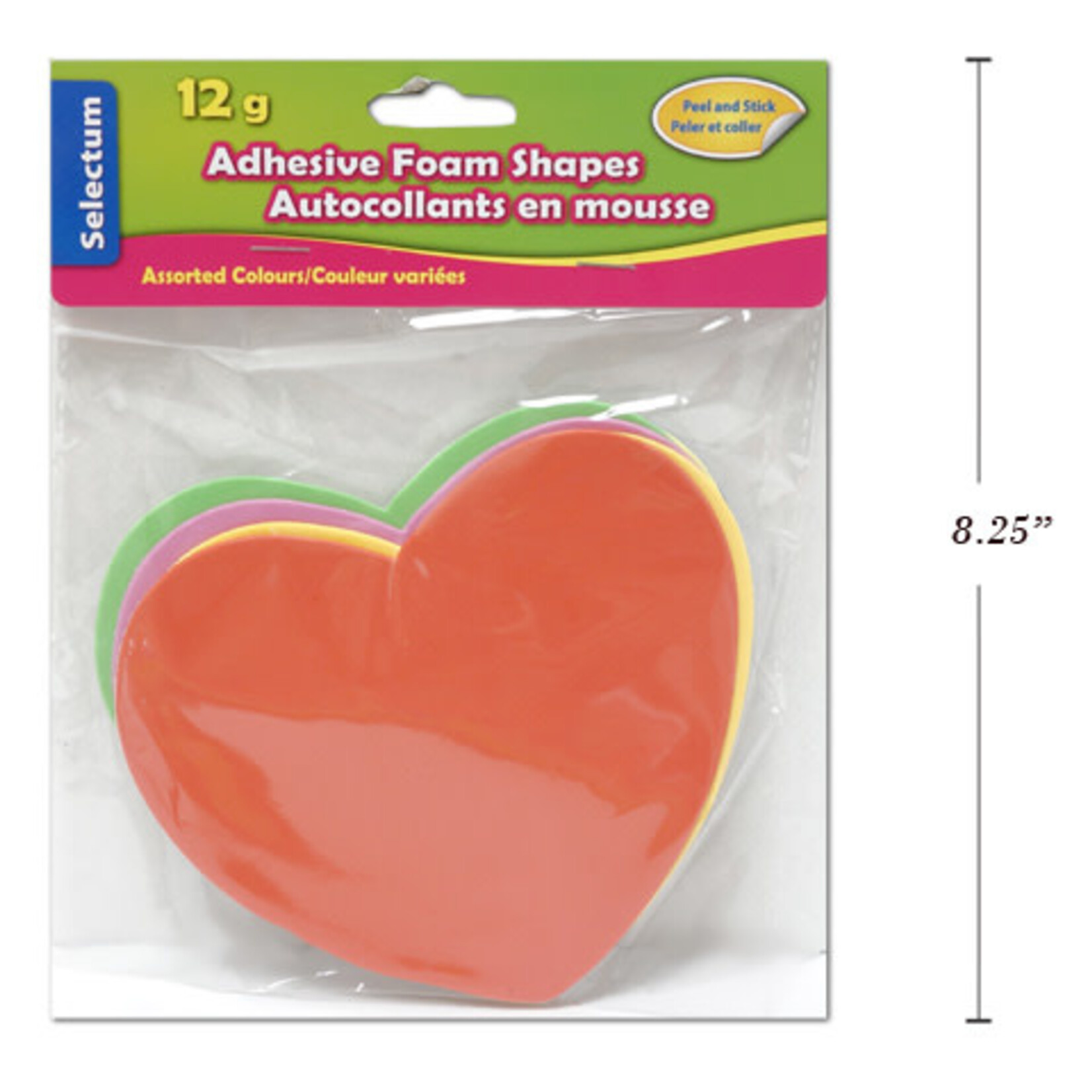 Adhesive Foam Shapes  14 cm -  Hearts