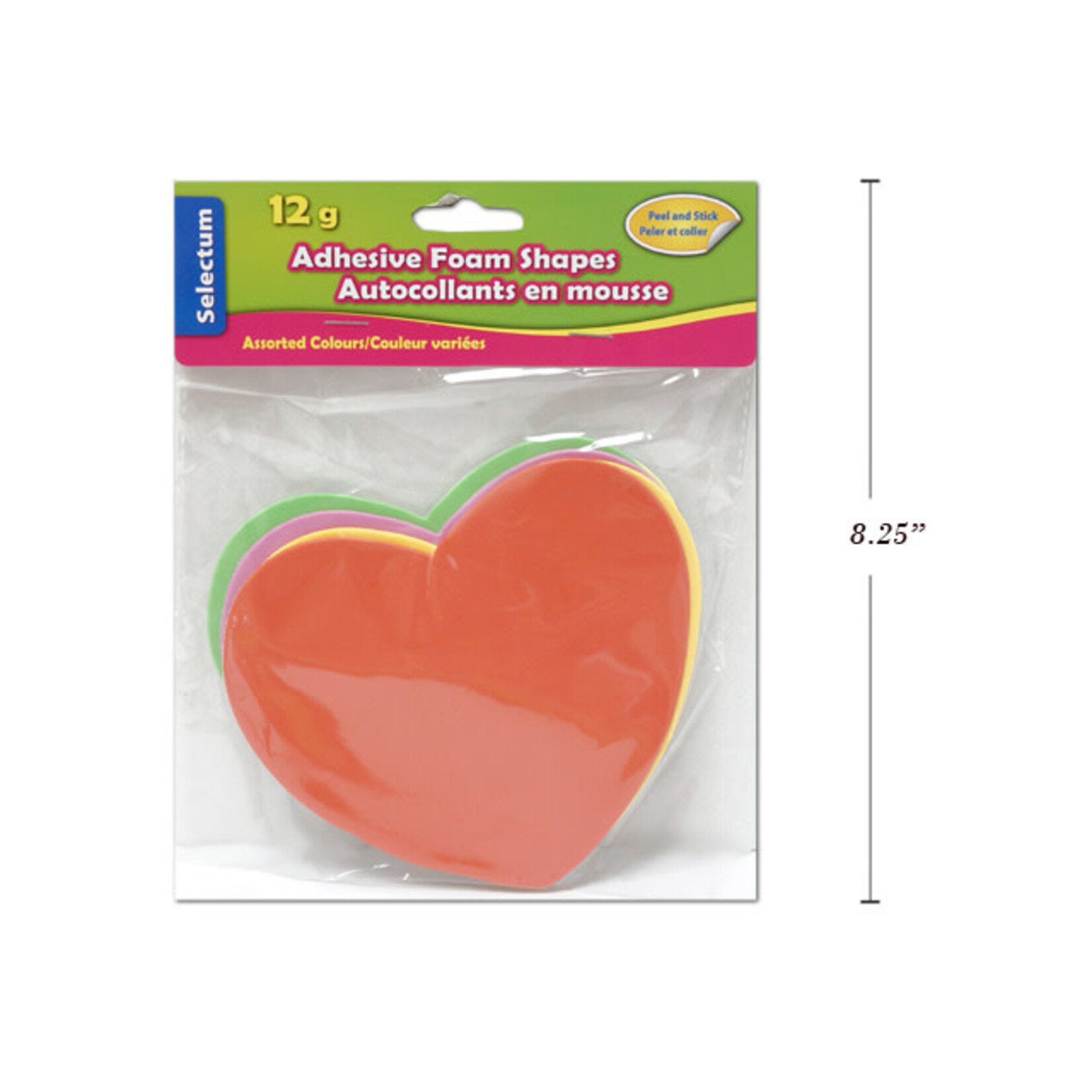 Adhesive Foam Shapes  14 cm -  Hearts