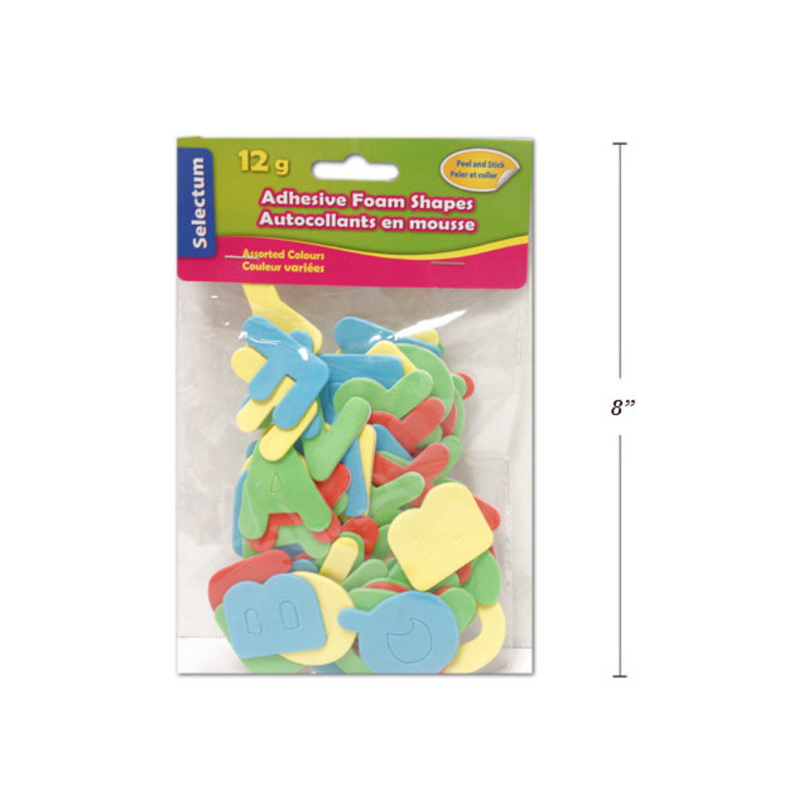 Selectum Adhesive "Alphabets" Foam Shapes 12 Gms (4 Cm) Asst Colours