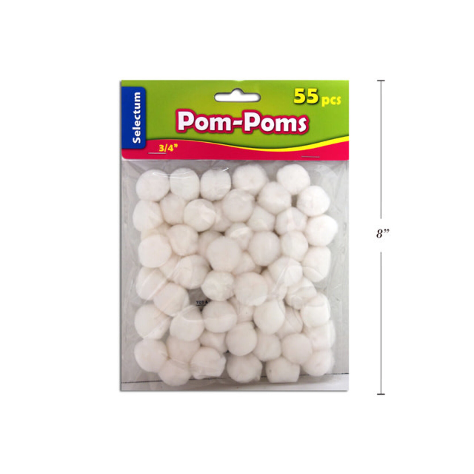 Pom Poms White 3/4" 55CT