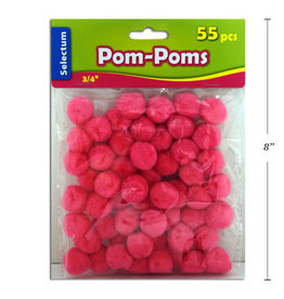 Pom Poms Pink 3/4" 55CT