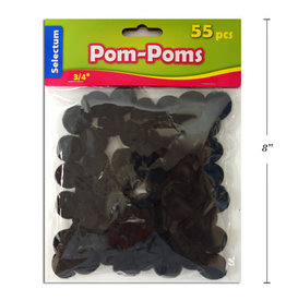 Pom Poms Black 3/4" 55CT