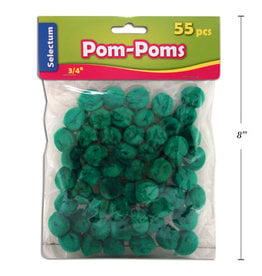 Pom Poms Green 3/4" 55CT