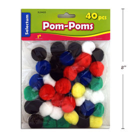 Pom Poms Assorted 1" 40CT