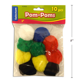 Pom Poms Assorted 2" 10CT