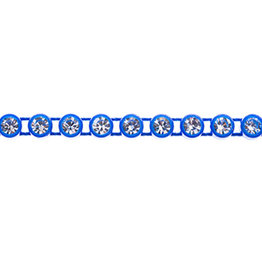 Preciosa Rhinestone Banding 1 row Royal Blue Casing/Crystal ss13/3.2-3.3mm Round (yard)