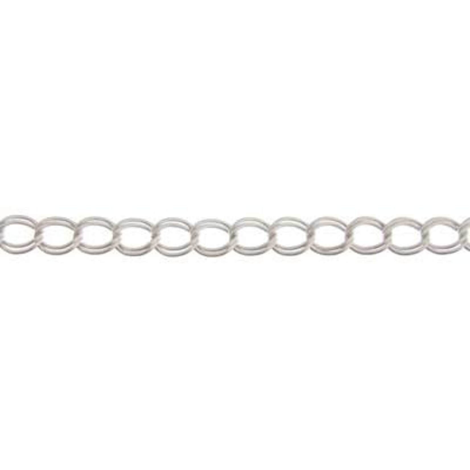Aluminum Chain  Silver 13x10m Rhodium LF/NF (10 meters)