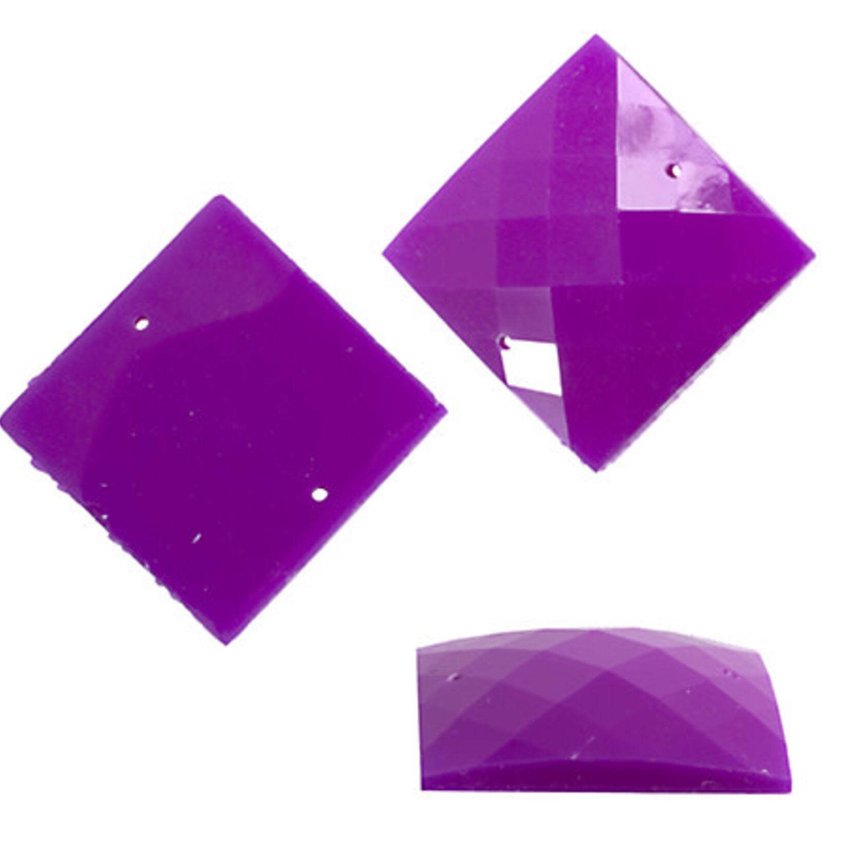 Resin Sew-on Bright Stone 25mm Square