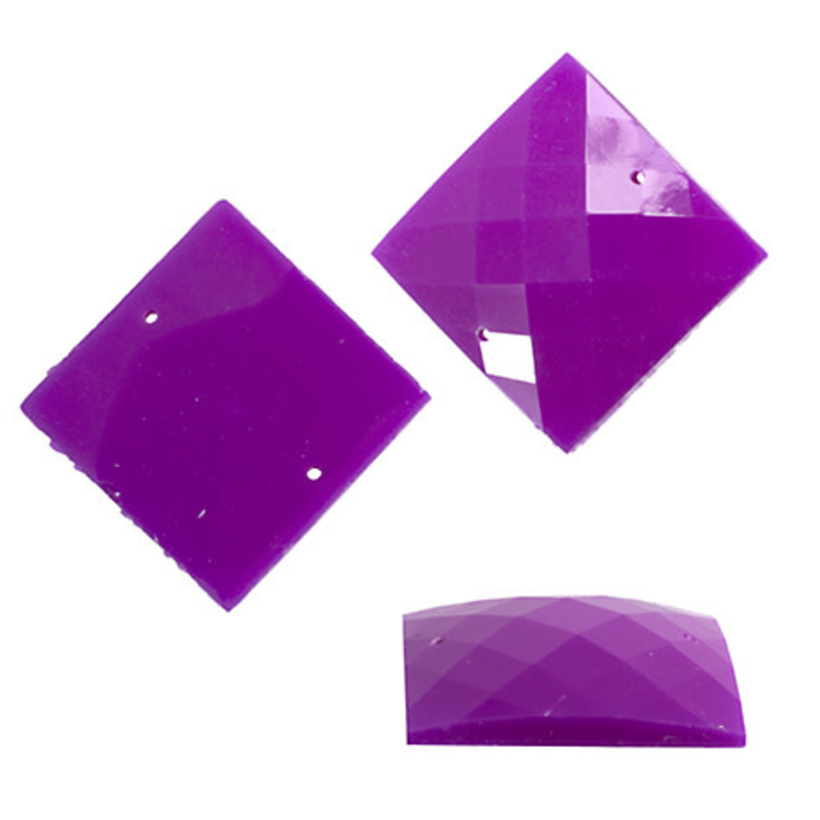 Resin Sew-on Bright Stone 25mm Square
