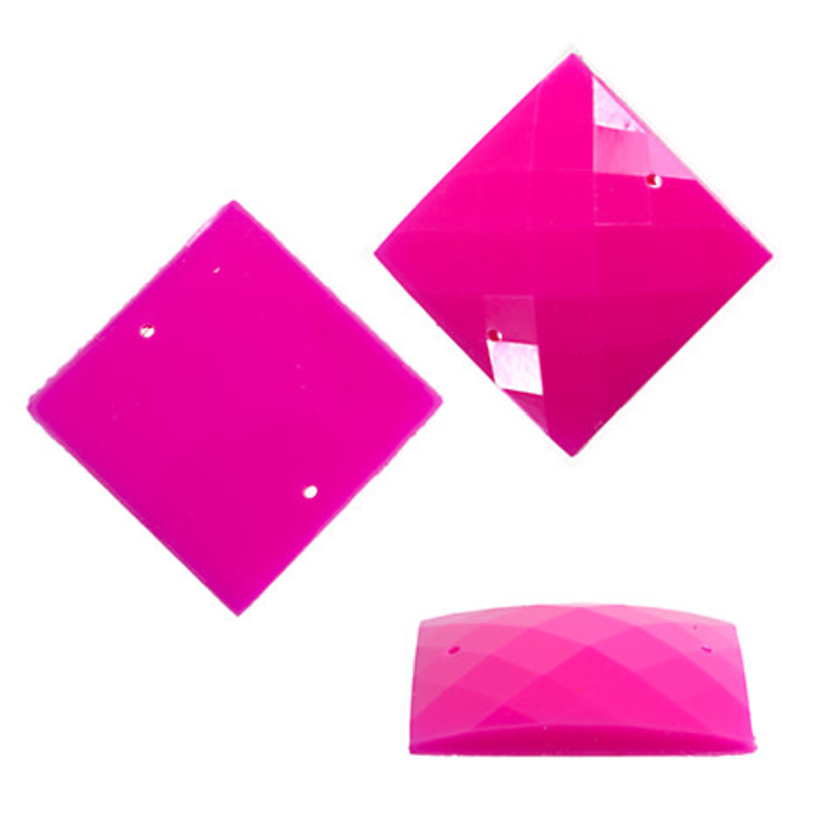 Resin Sew-on Bright Stone 25mm Square