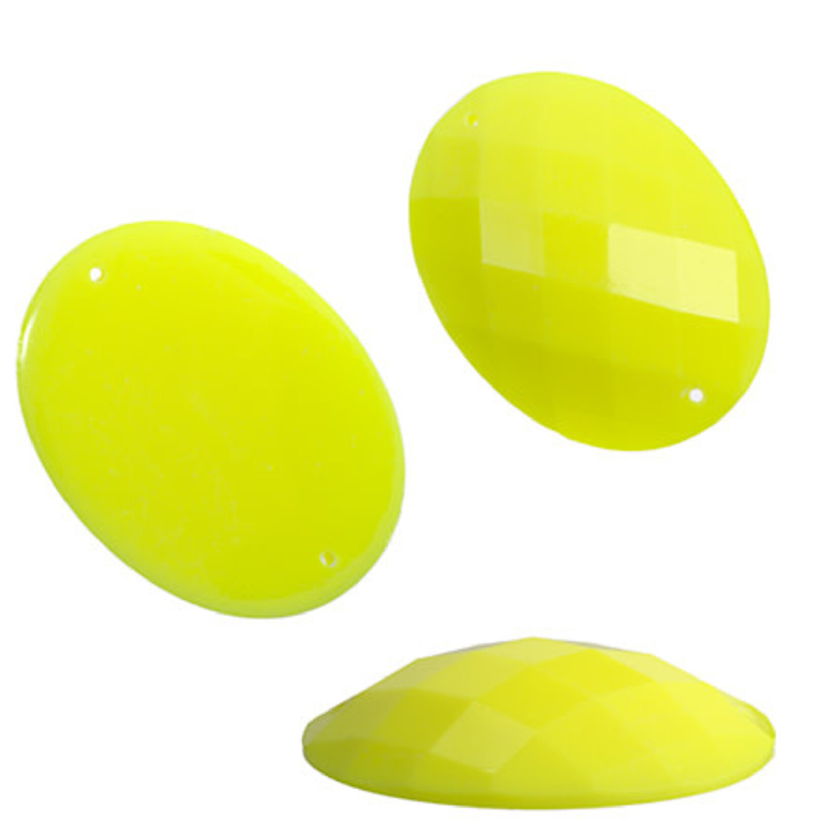 Resin Sew-on Bright Stone 18x25mm Oval