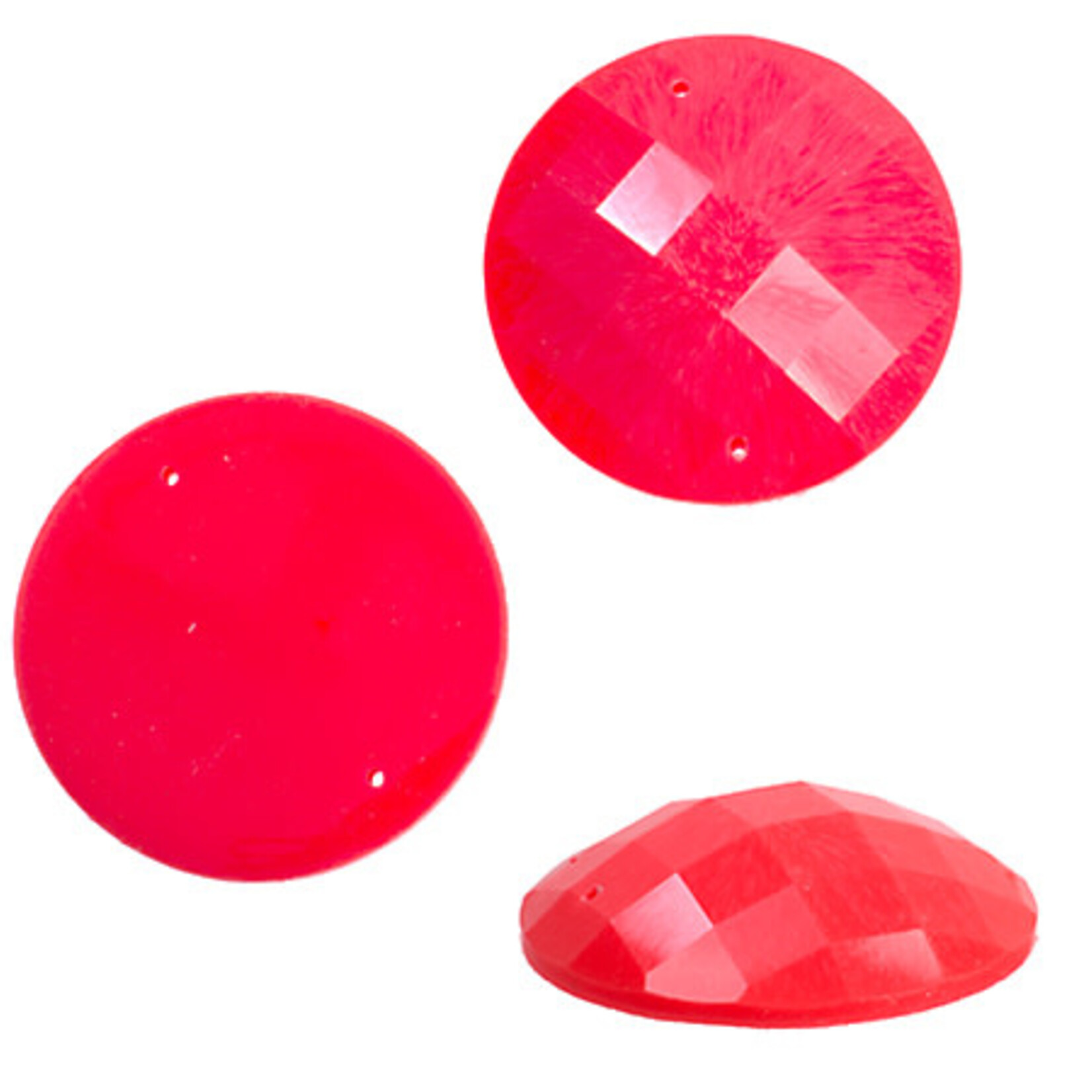 Resin Sew-on Bright Stone 34mm Round