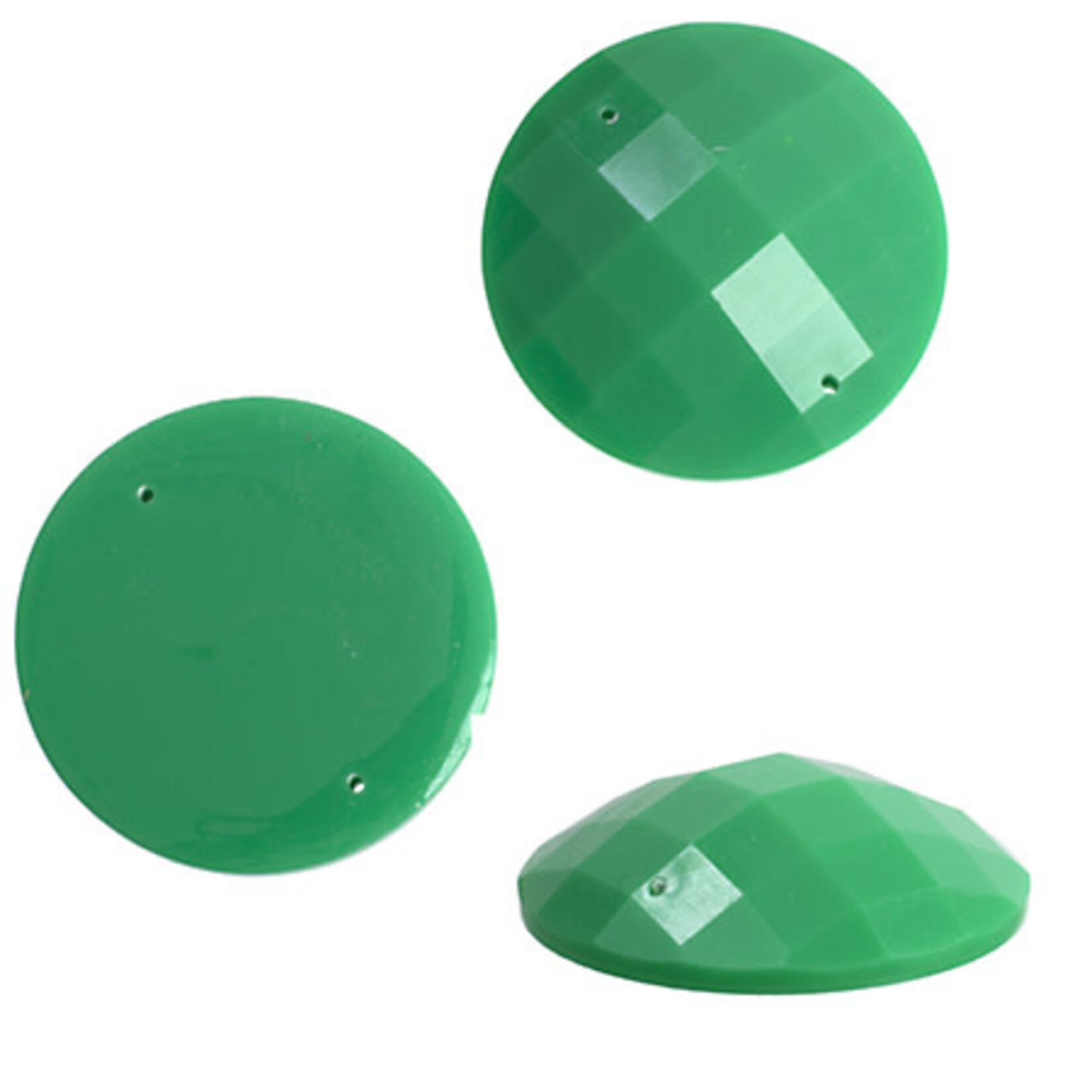 Resin Sew-on Bright Stone 34mm Round