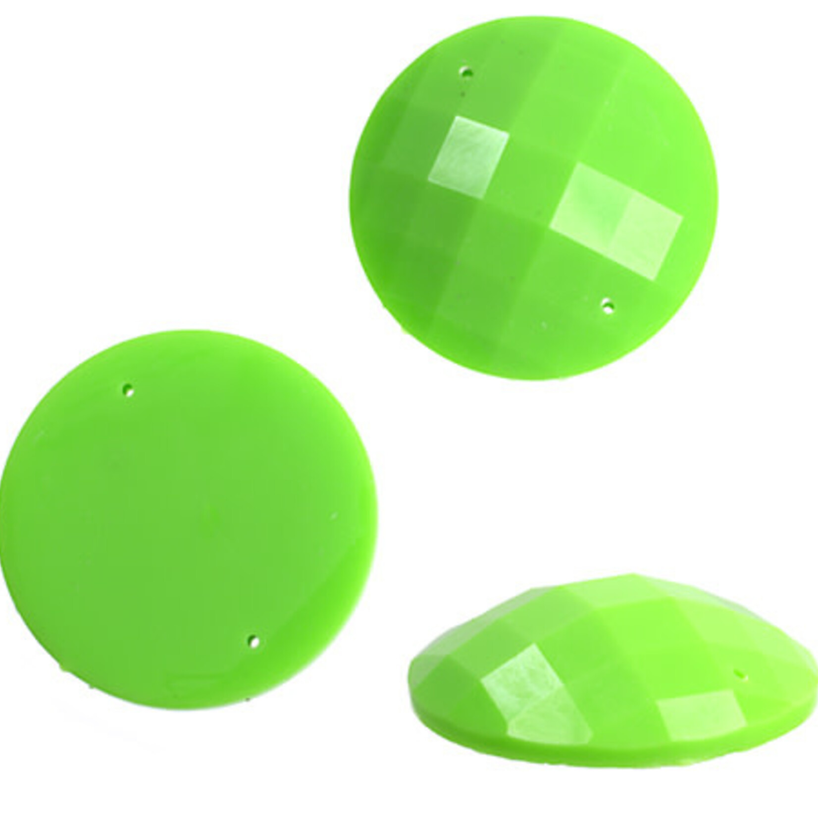 Resin Sew-on Bright Stone 34mm Round