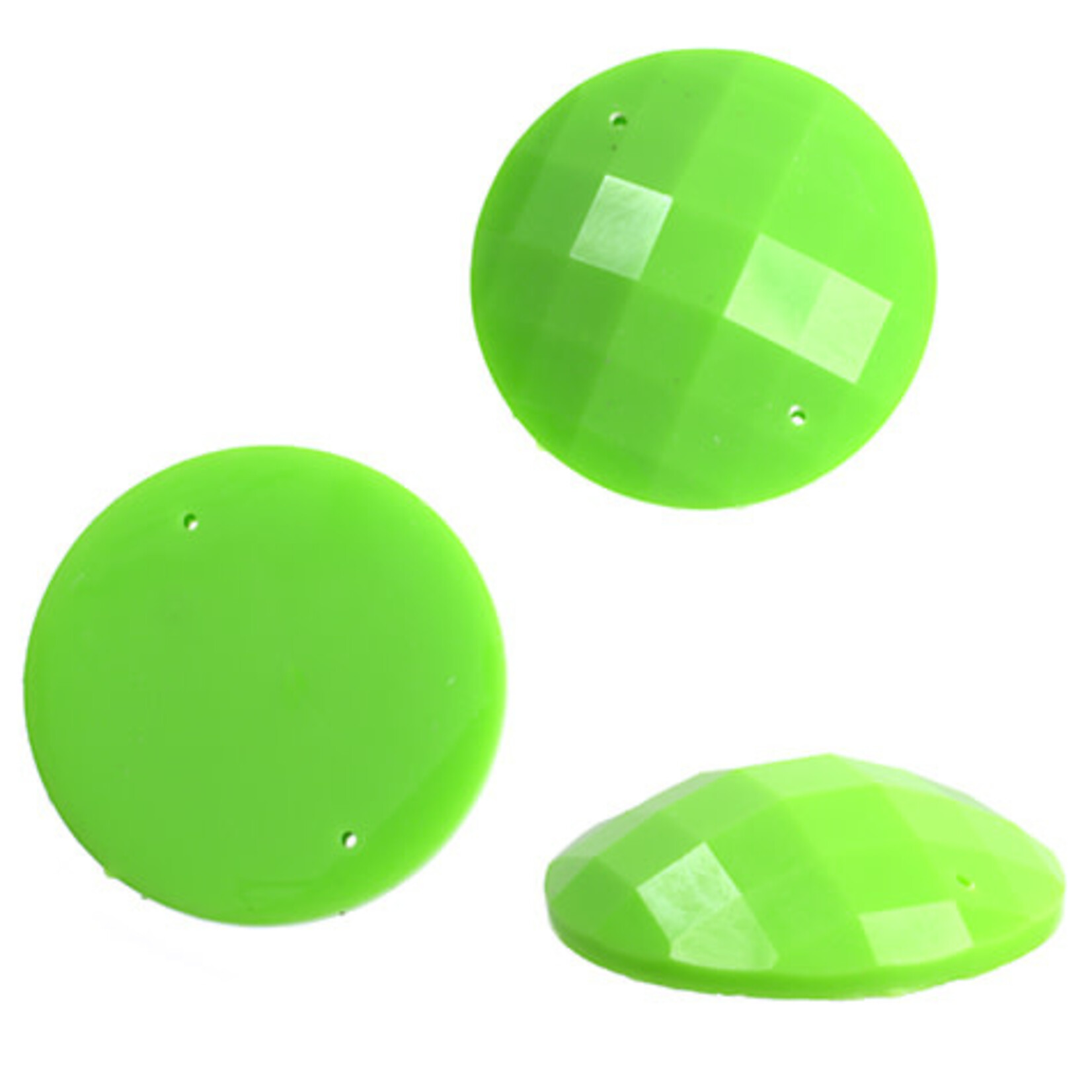 Resin Sew-on Bright Stone 34mm Round