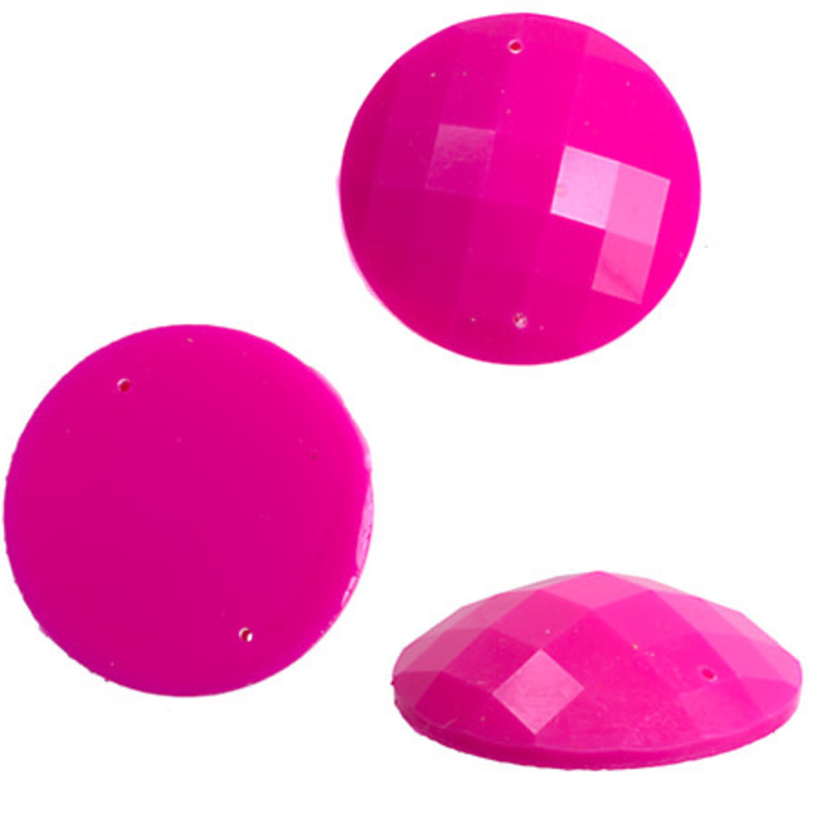 Resin Sew-on Bright Stone 34mm Round
