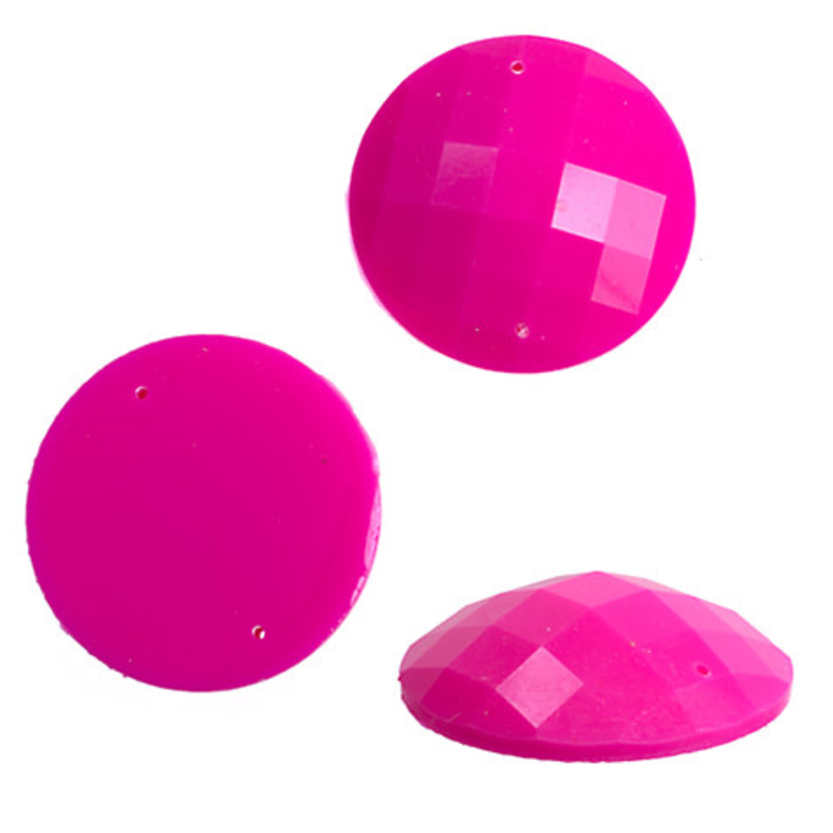 Resin Sew-on Bright Stone 34mm Round