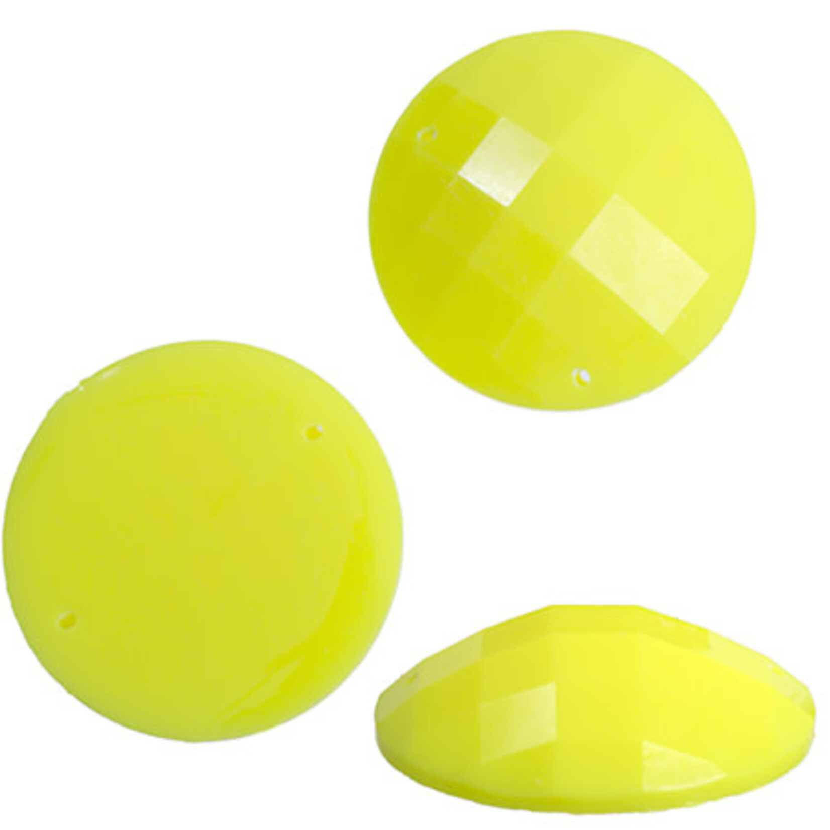 Resin Sew-on Bright Stone 34mm Round