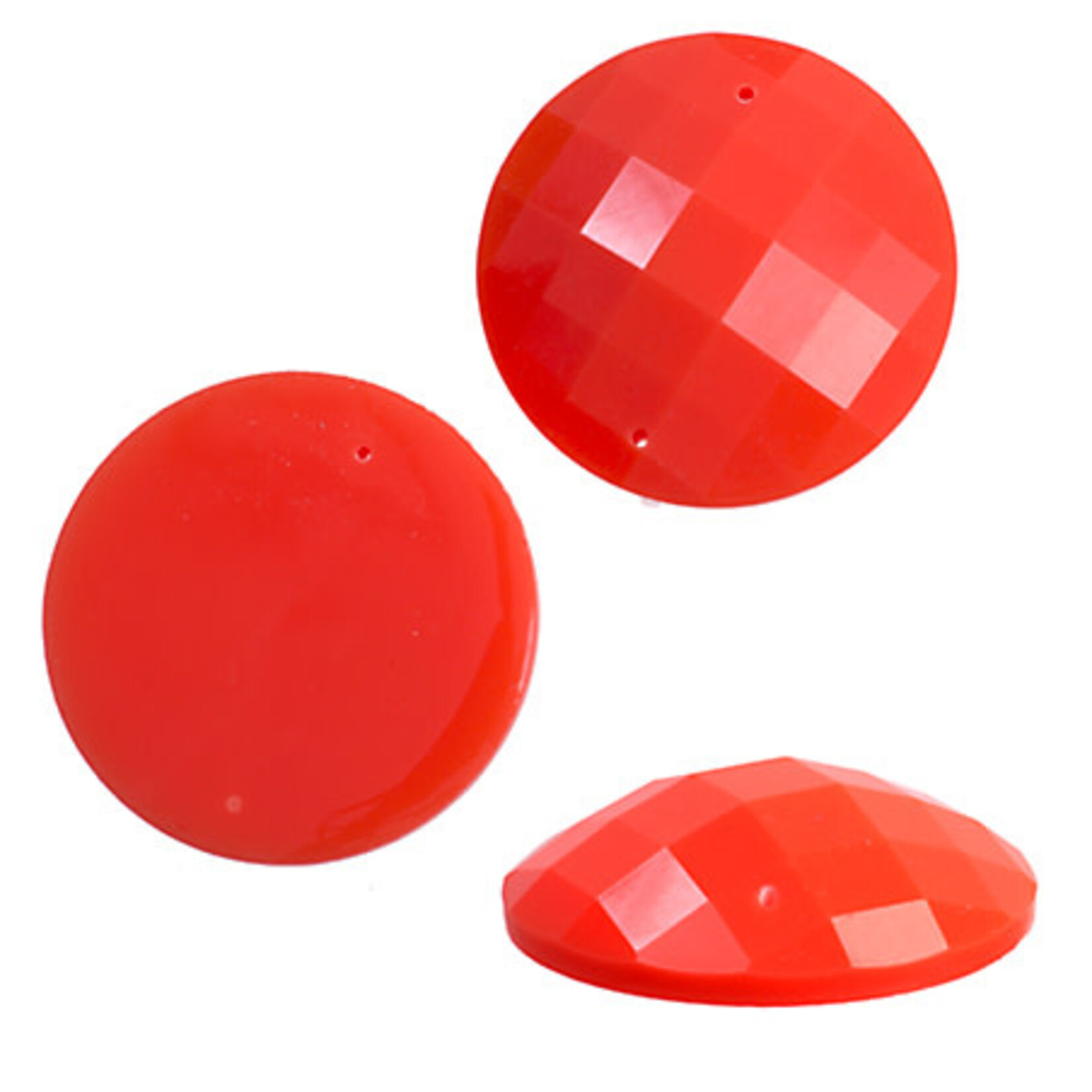 Resin Sew-on Bright Stone 34mm Round