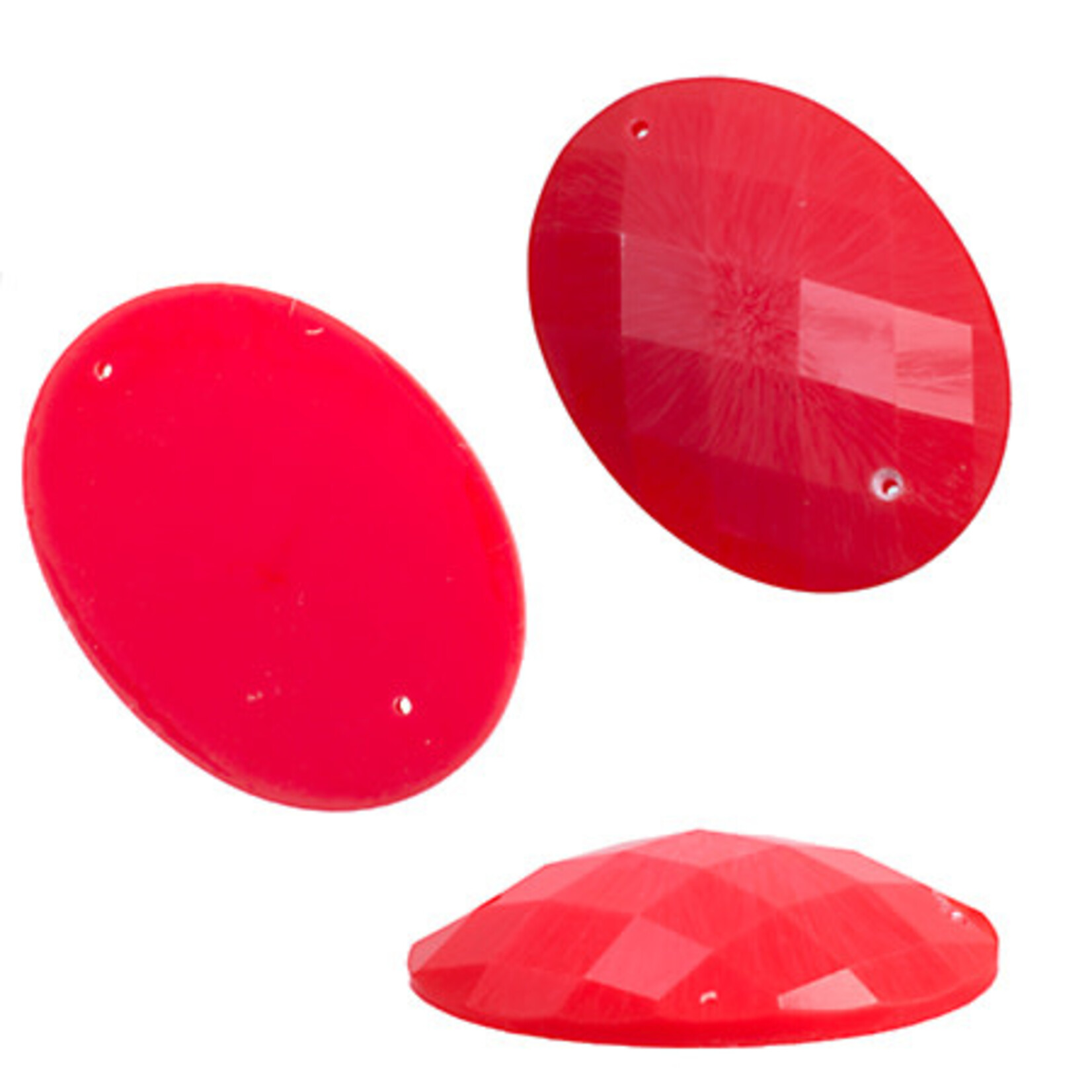 Resin Sew-on Bright Stone 30x40mm Oval