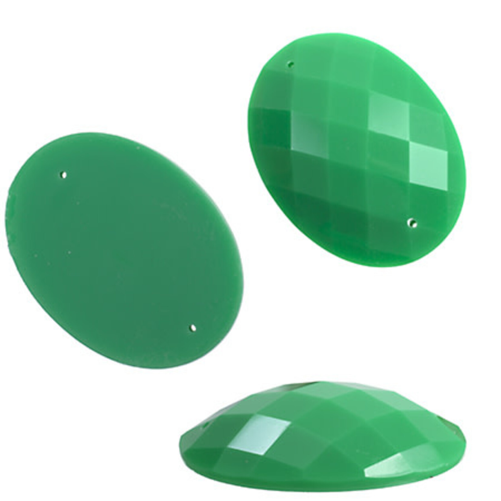 Resin Sew-on Bright Stone 30x40mm Oval