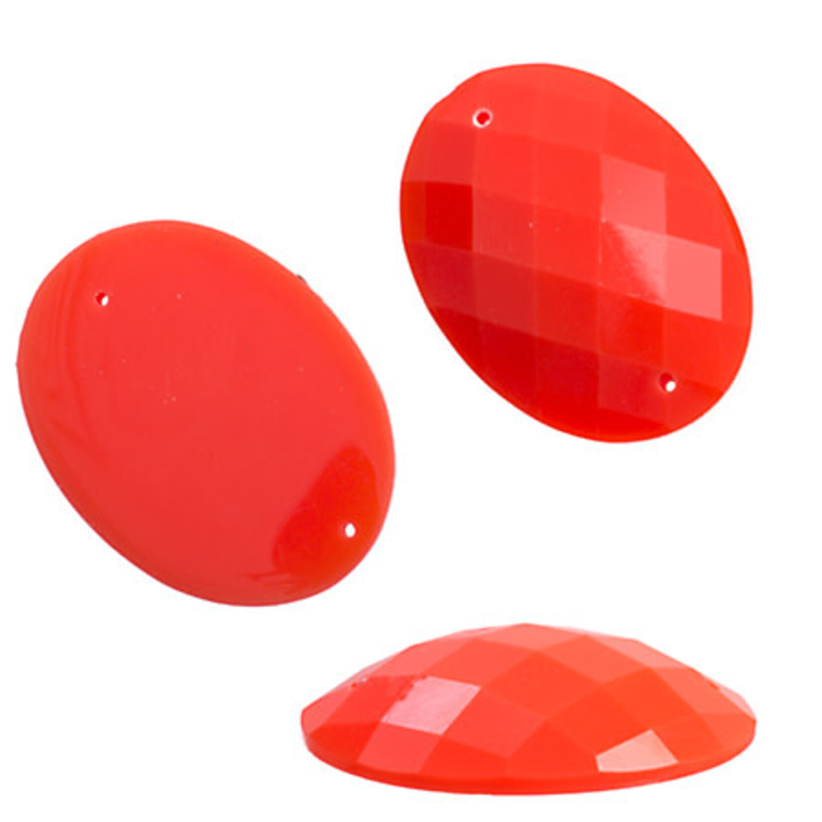 Resin Sew-on Bright Stone 30x40mm Oval