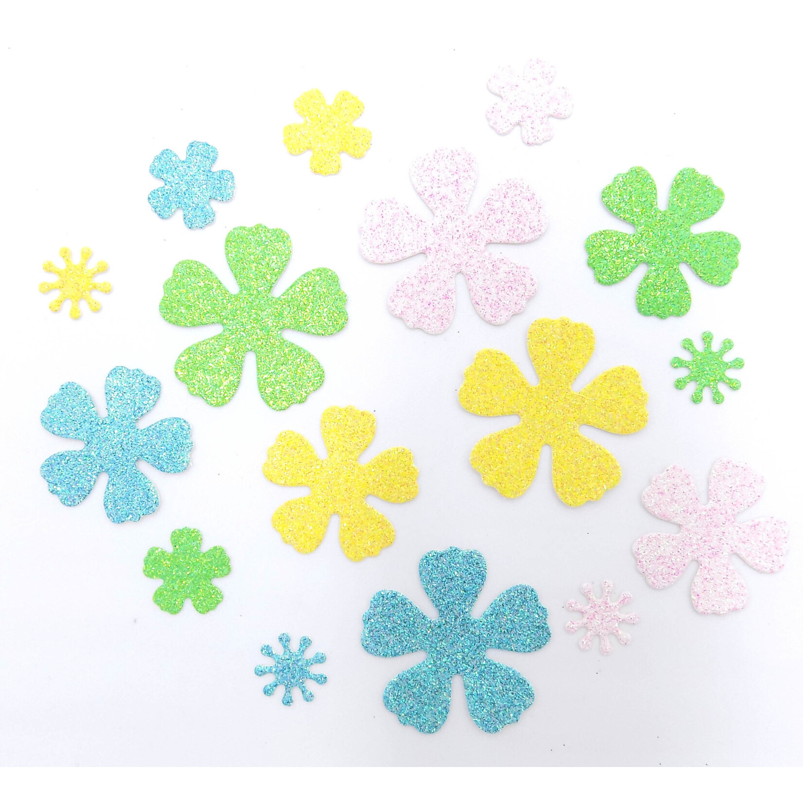 Glitter Flower Shapes Neon-Coloured