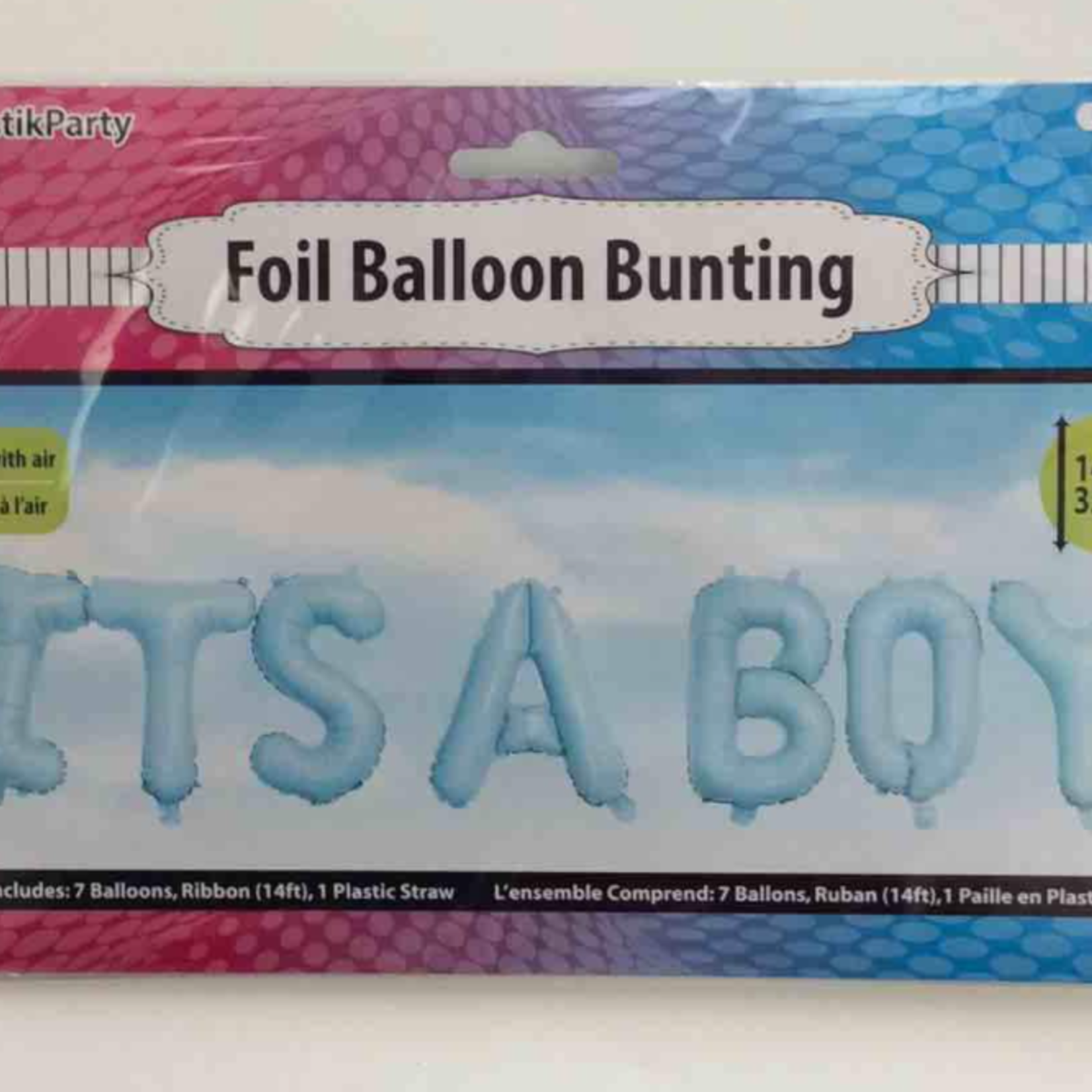 Fantastik Party 16" It's A Boy Foil Balloons Bunting Blue