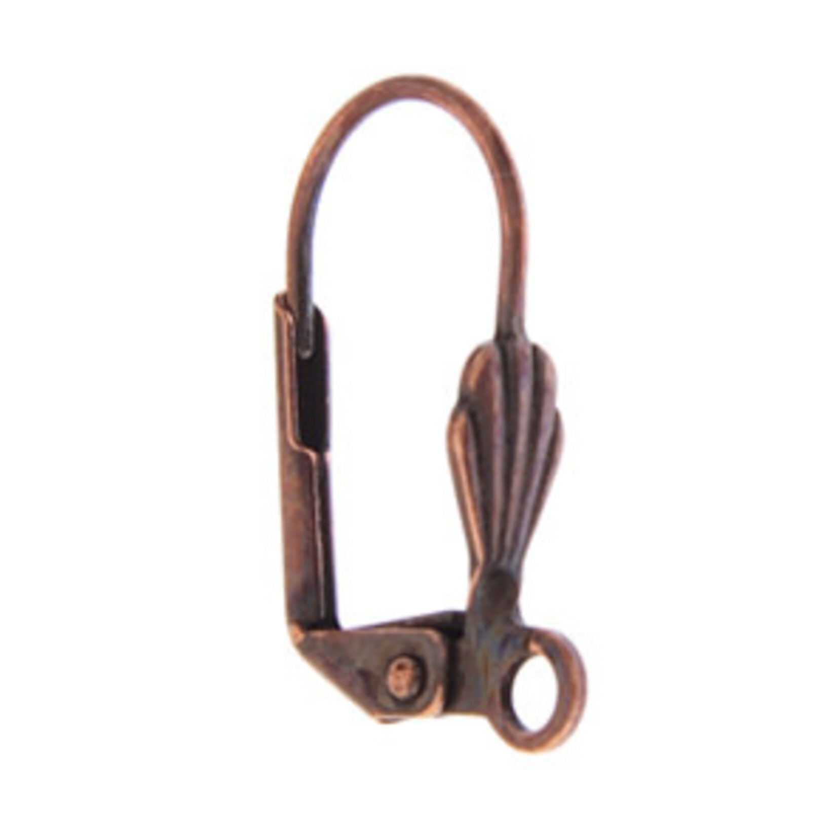 Lever Back Earwire w/Shell Antique Copper (3 pairs)