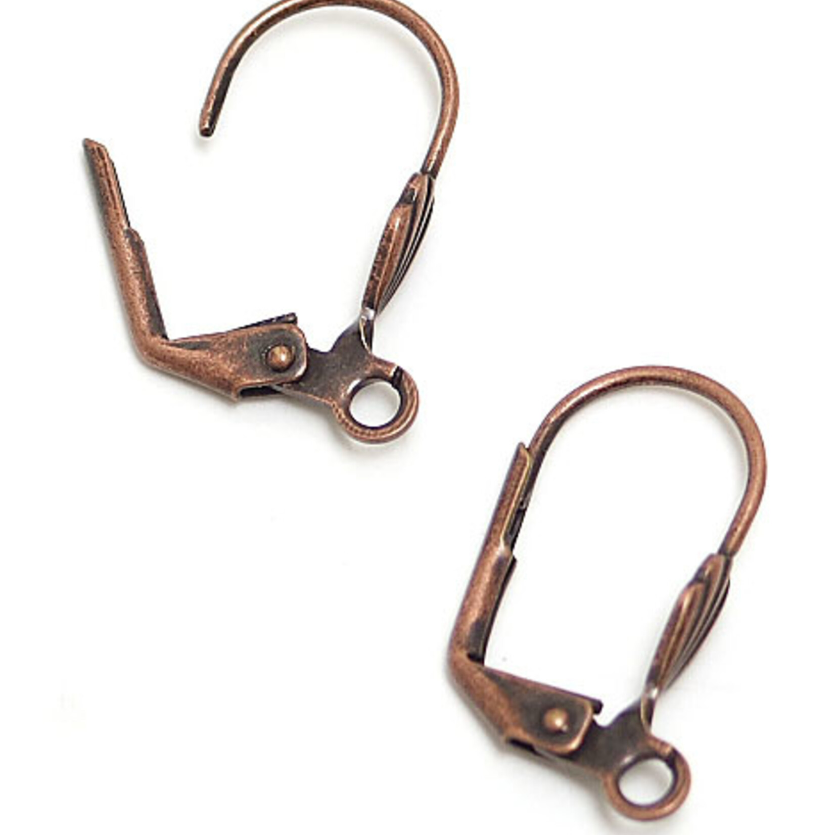 Lever Back Earwire w/Shell Antique Copper (3 pairs)