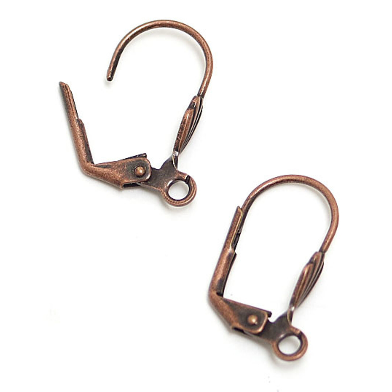 Lever Back Earwire w/Shell Antique Copper (3 pairs)