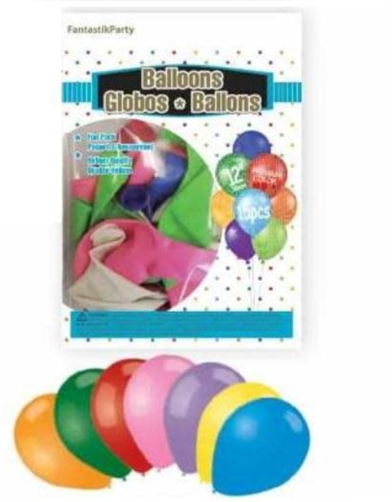 Helium Quality Balloons Premium (15 pcs) Assorted Colours 12 Inch Round