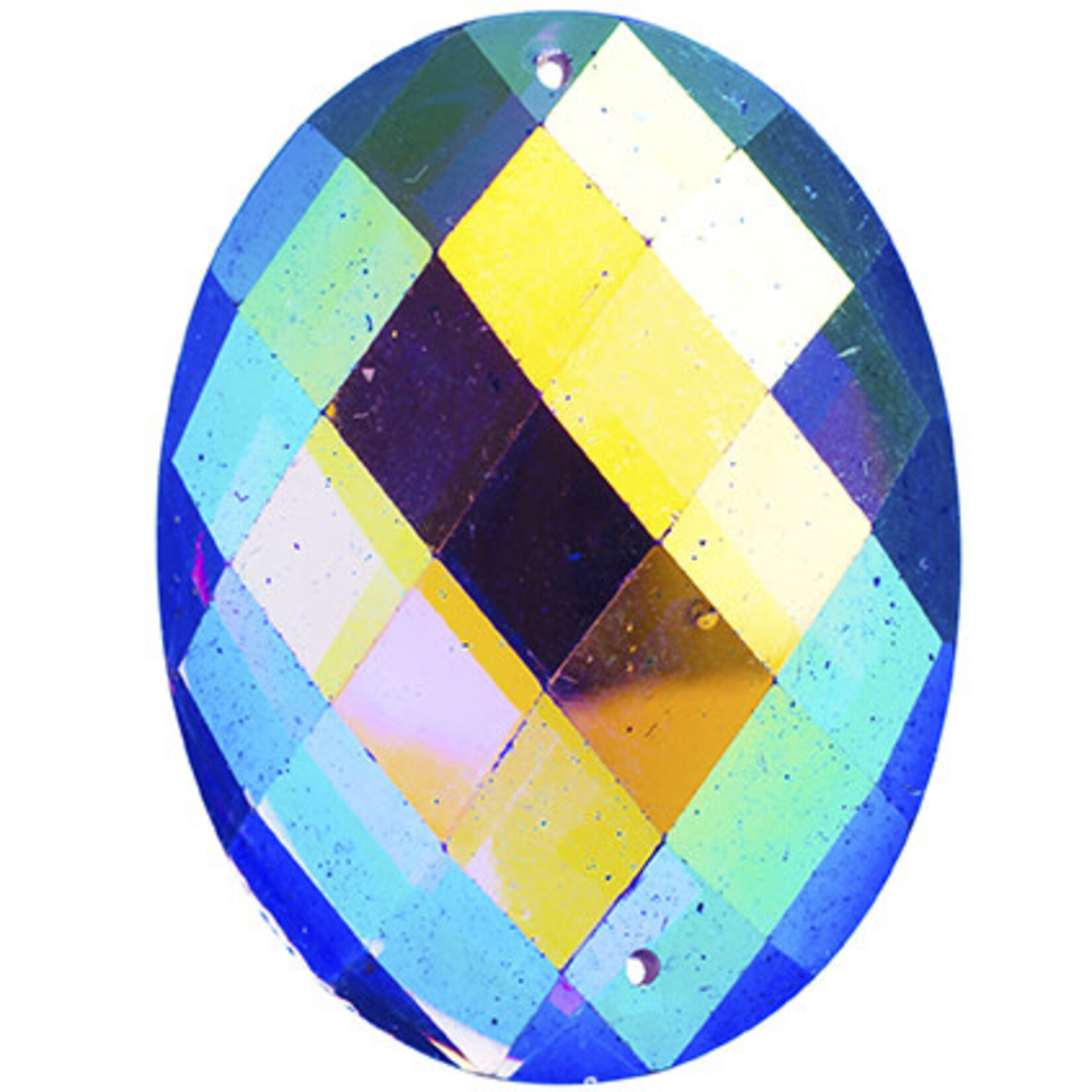 Resin Sew-on Metalico Stone 30x40mm Oval