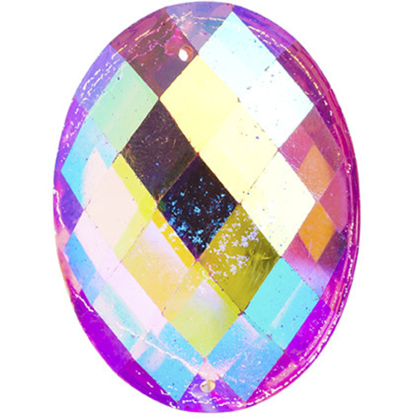 Resin Sew-on Metalico Stone 30x40mm Oval