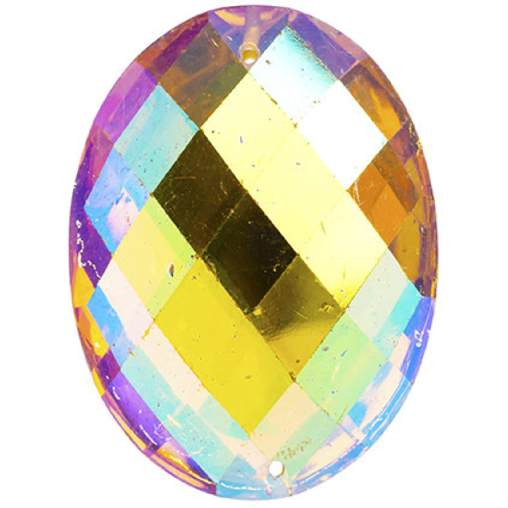 Resin Sew-on Metalico Stone 30x40mm Oval