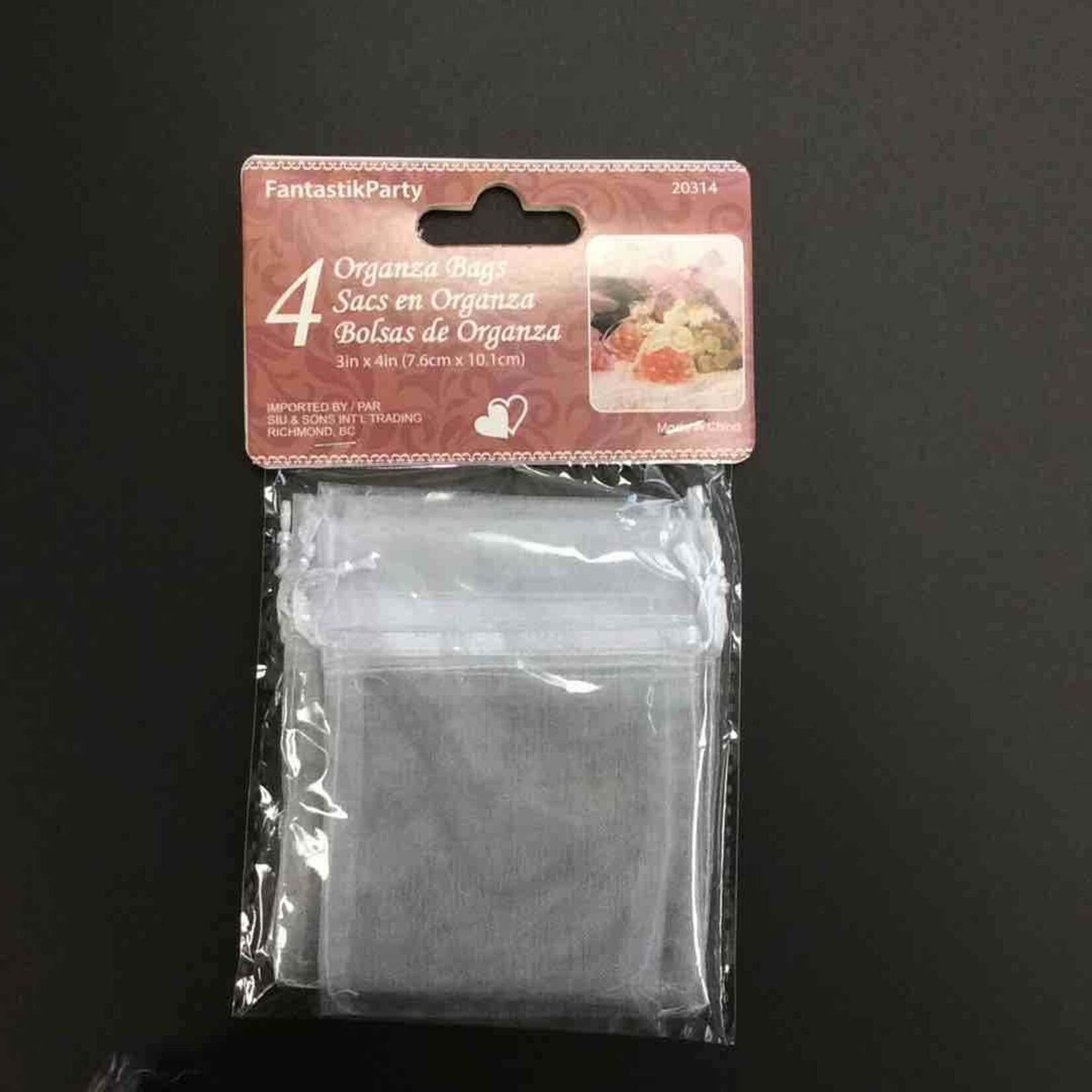 Organza Bags 3x4 Inches (4pcs)