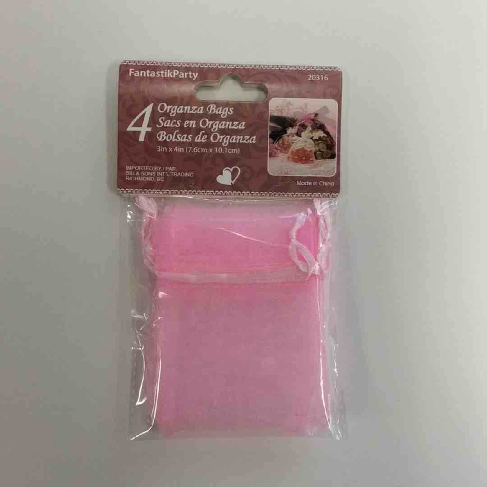 Organza Bags 3x4 Inches (4pcs)
