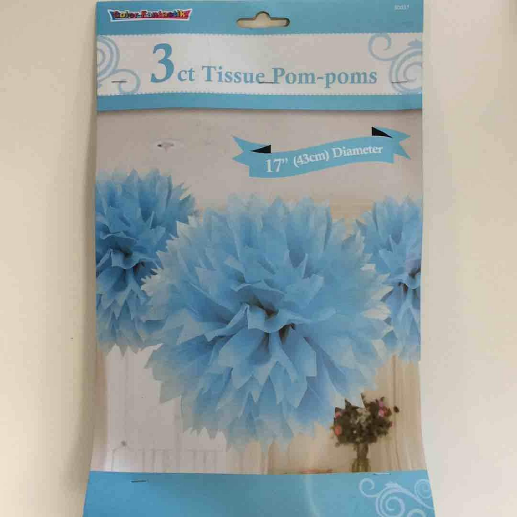 Tissue Paper Pom Poms  17" (3 pcs) -