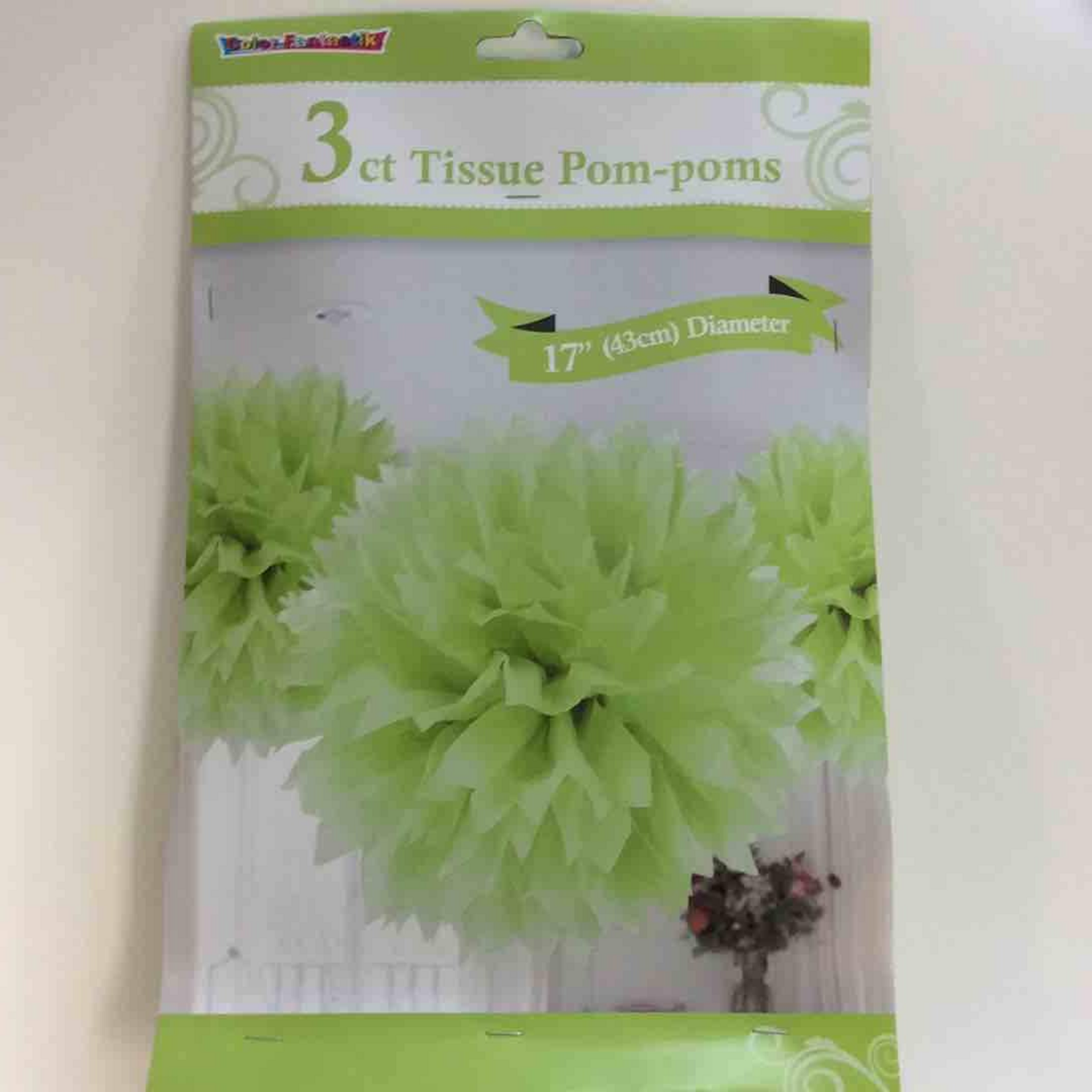 Tissue Paper Pom Poms  17" (3 pcs) -