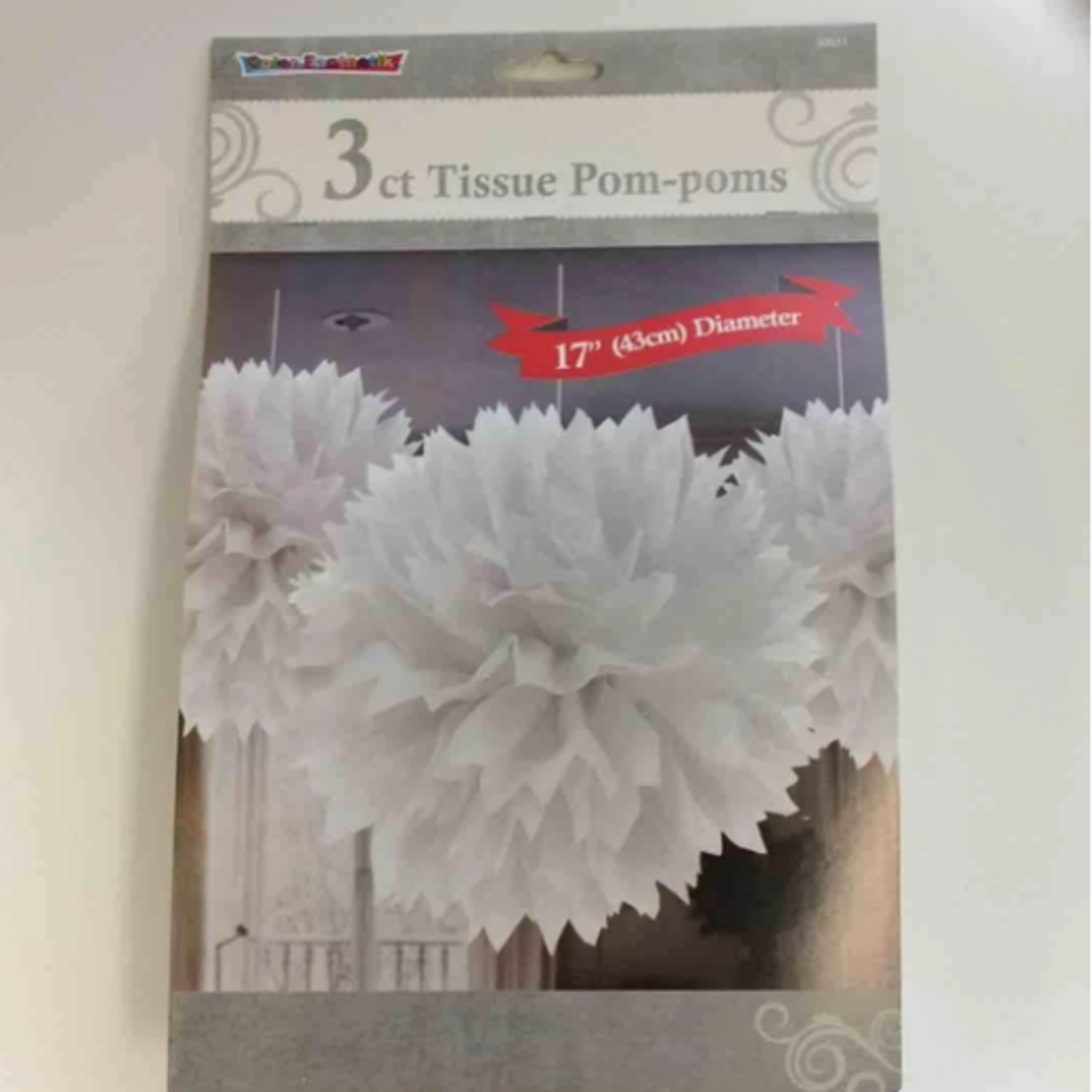 Tissue Paper Pom Poms  17" (3 pcs) -