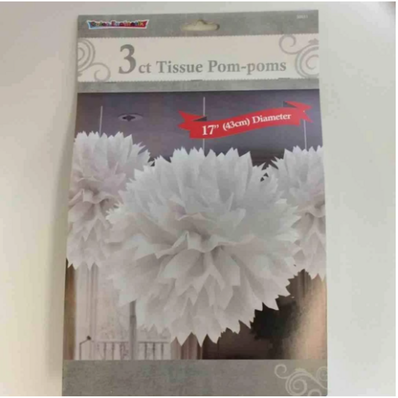Tissue Paper Pom Poms  17" (3 pcs) -