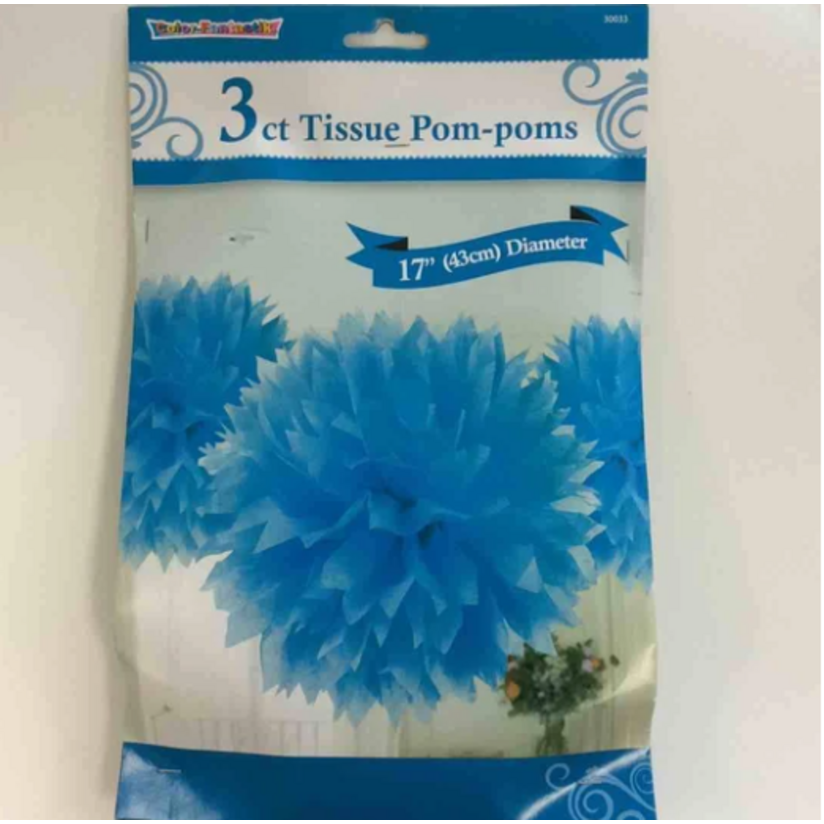 Tissue Paper Pom Poms  17" (3 pcs) -