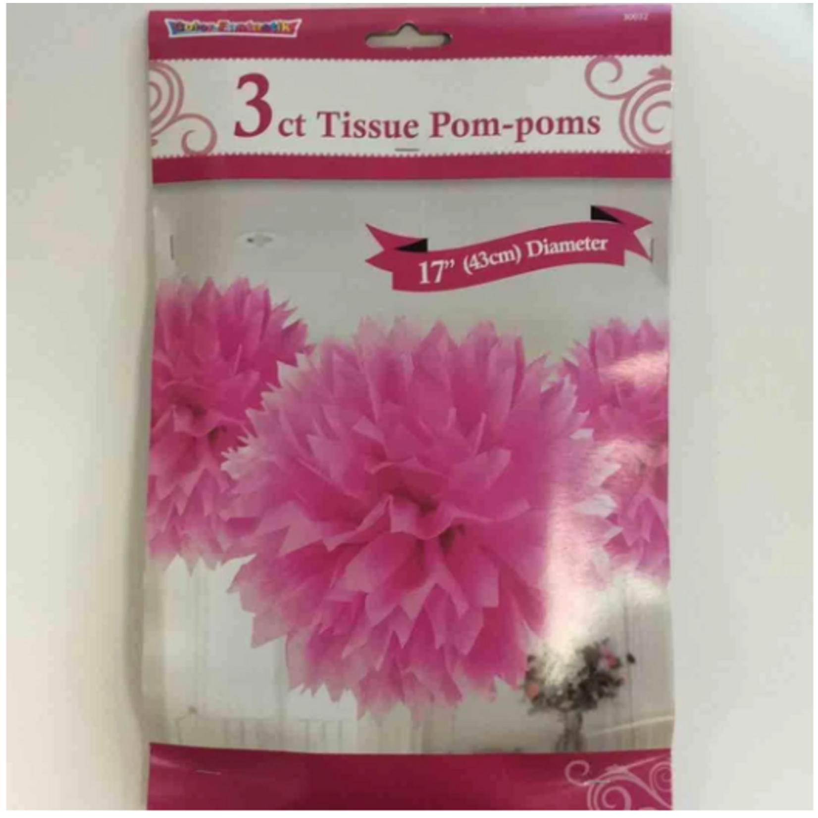 Tissue Paper Pom Poms  17" (3 pcs) -