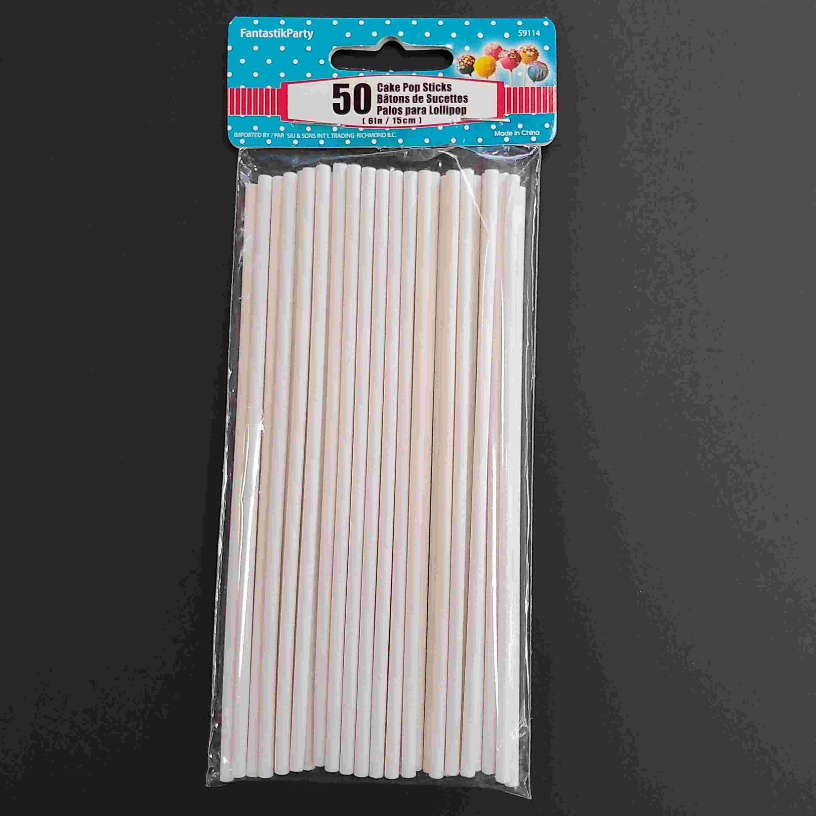 Cake Pop Sticks 6" 50ct - White