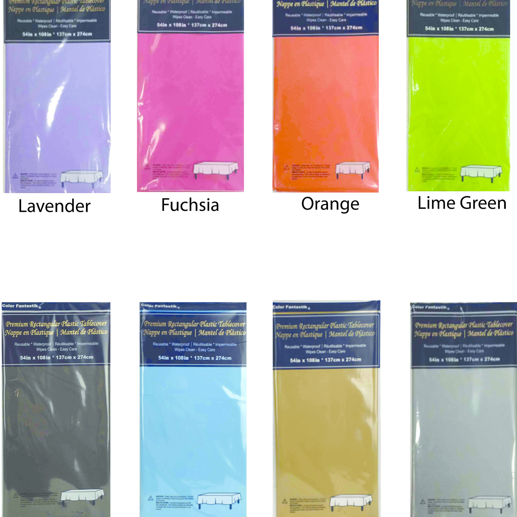 Vinyl Rectangle Tablecloth 54" x 108" -