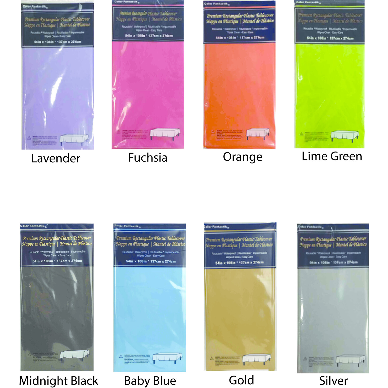 Vinyl Rectangle Tablecloth 54" x 108" -