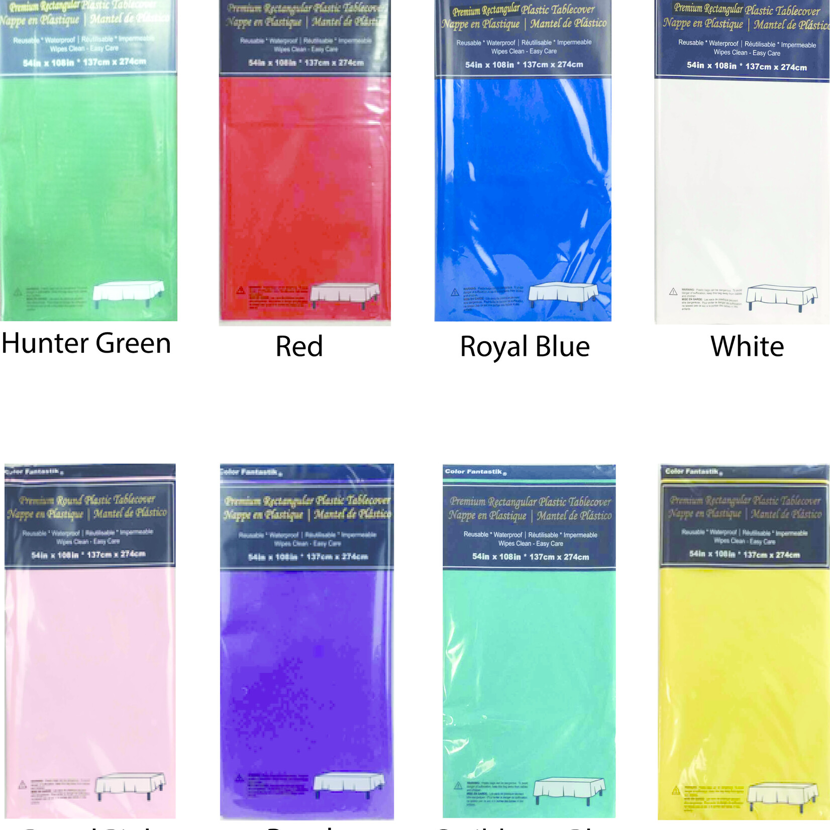 Vinyl Rectangle Tablecloth 54" x 108" -