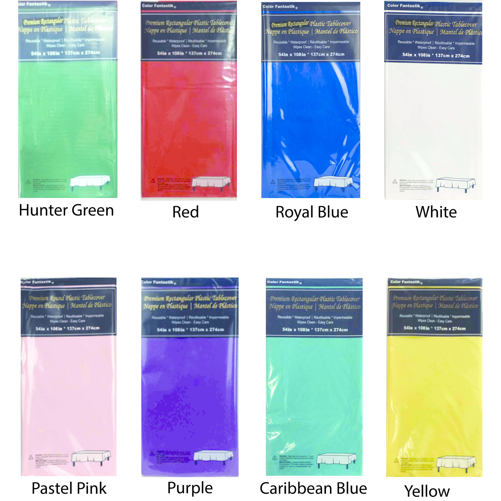 Vinyl Rectangle Tablecloth 54" x 108" -