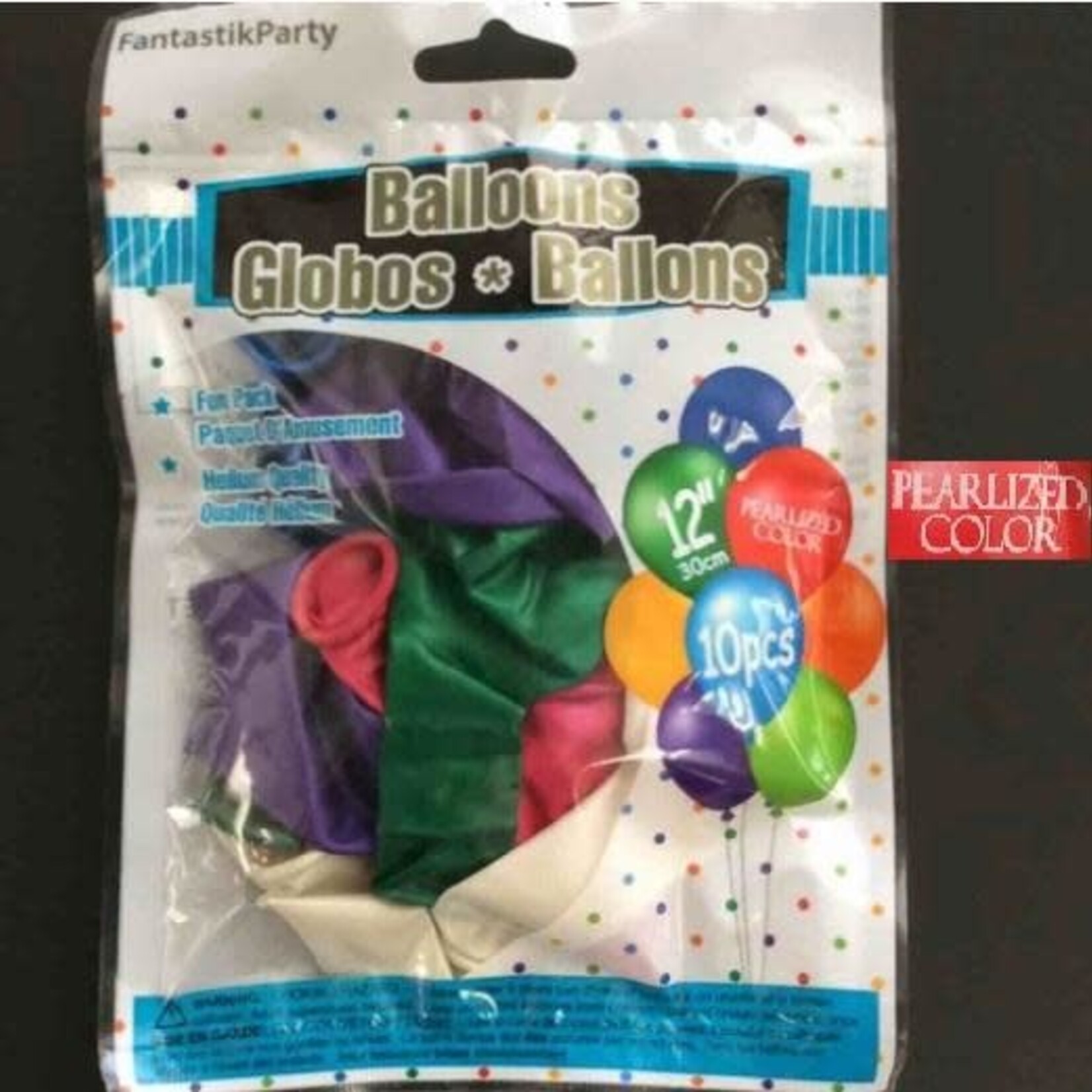 Color Fantastik Helium Quality Balloons Pearlised 12 Inches (10 Pieces)