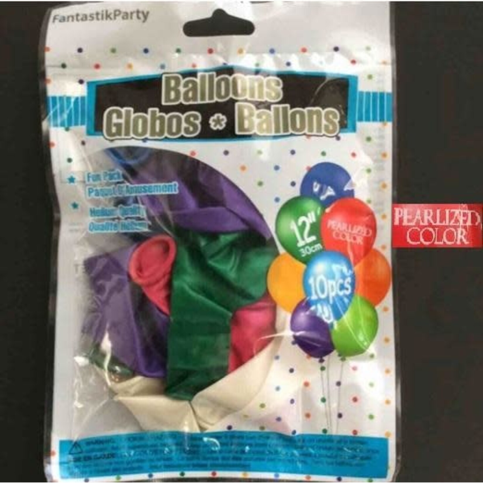 Color Fantastik Helium Quality Balloons Pearlised 12 Inches (10 Pieces)